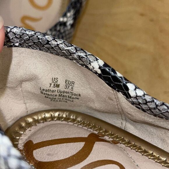 Sam Edelman Womens Leather Snakeskin Print Felicia Slip-on Ballet Flats Gray 7.5 - Picture 5 of 7